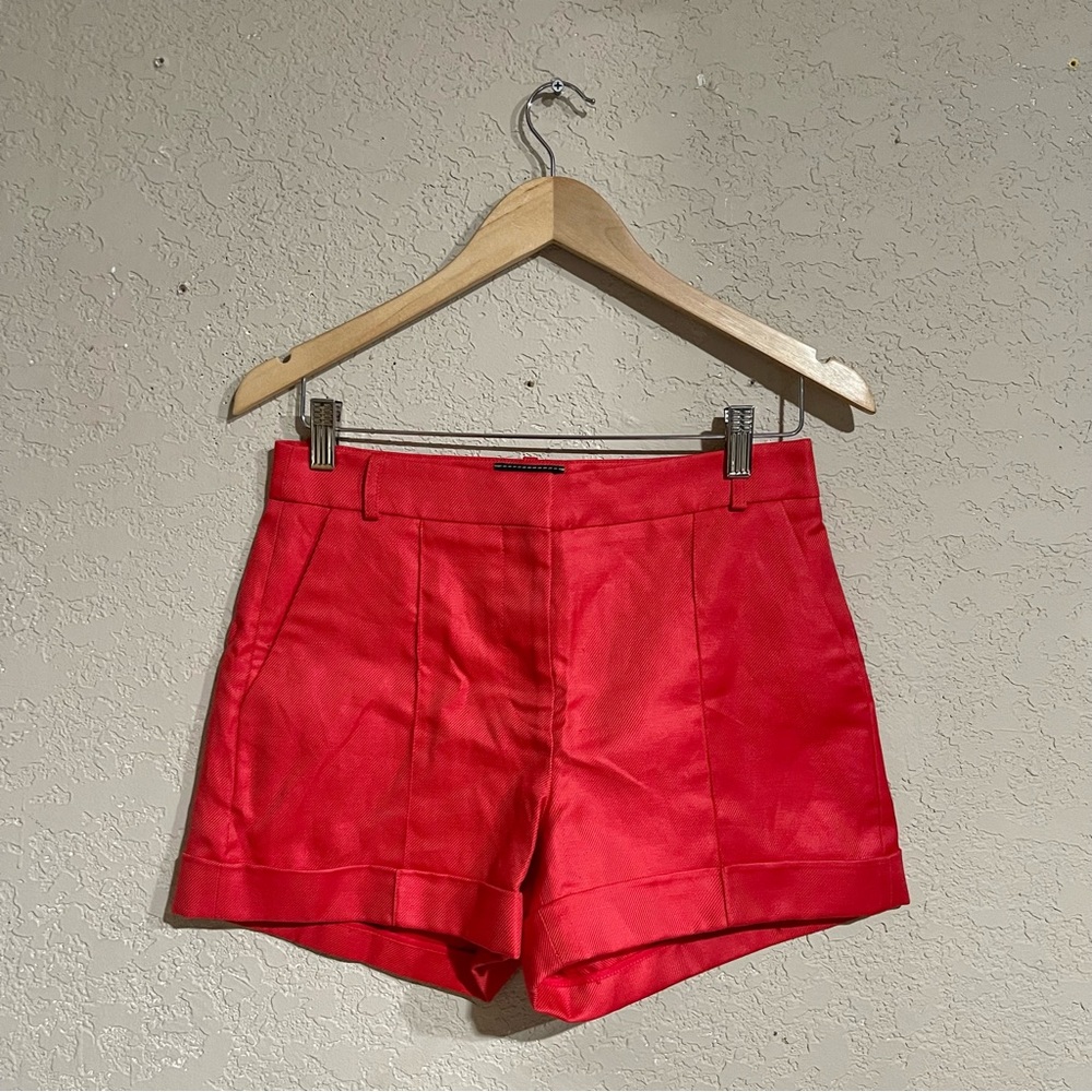 Longchamp | BRAND NEW! Red Linen Pleated Shorts In Red Size: 4